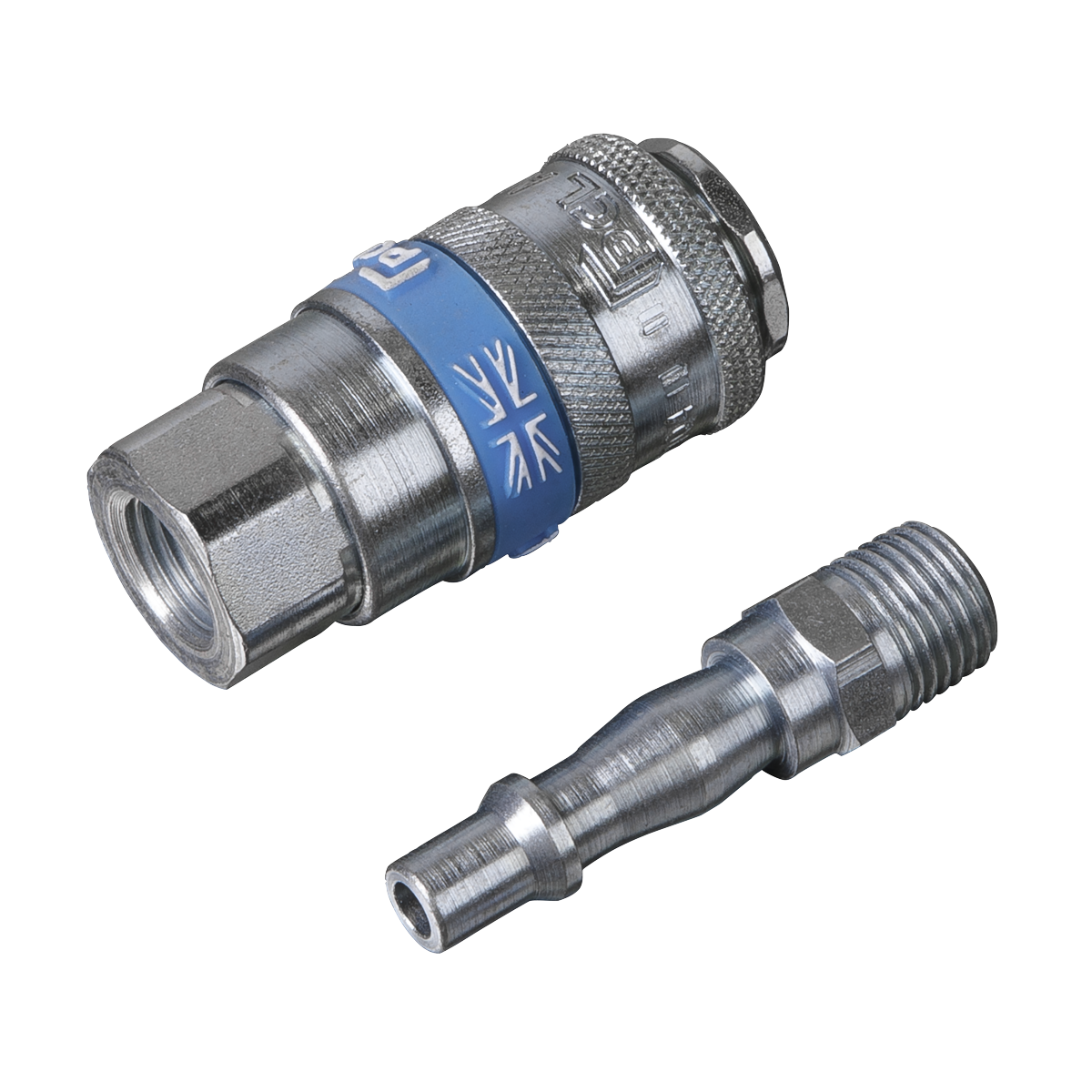 Sealey 1/4" BSP Air Tool Coupling Kit For Wrenches Sanders & Grinders 2 Pcs AC61