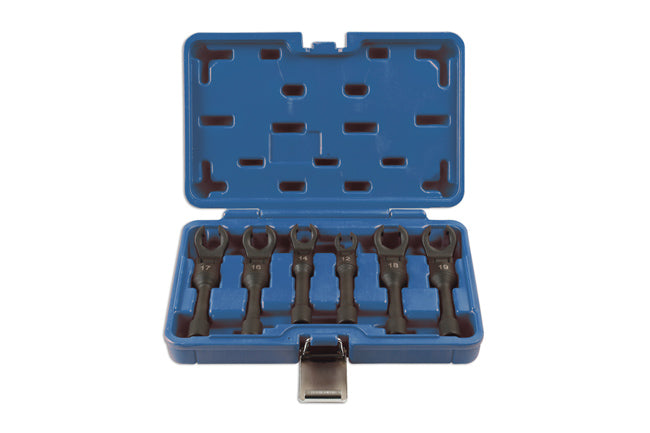 LASER 7261 Diesel Injection Wrench Set Black Phosphate Finish 3/8" 6pc