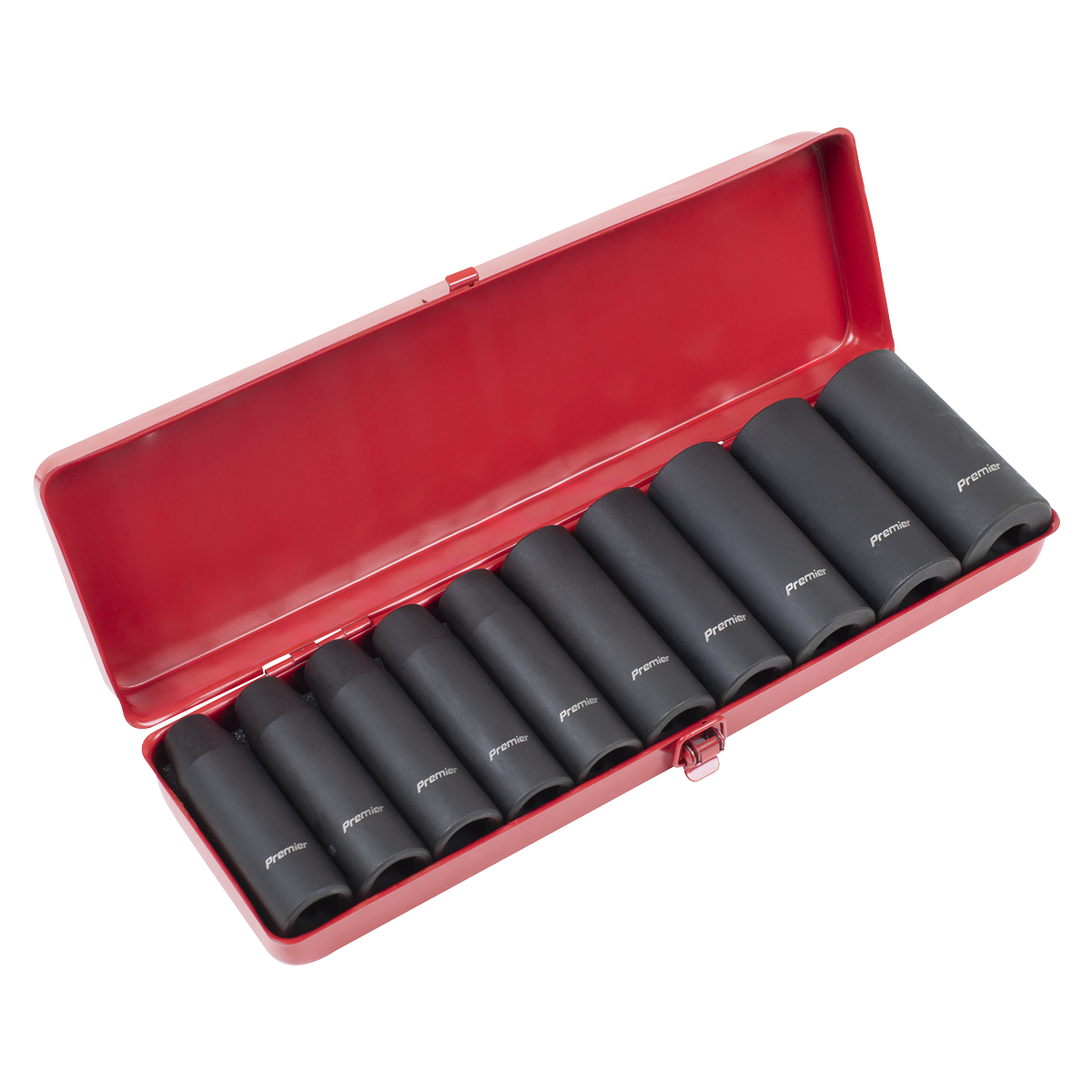 Sealey Impact Socket Set 10 Pieces 1/2" Square Drive Deep Metric AK58/11M
