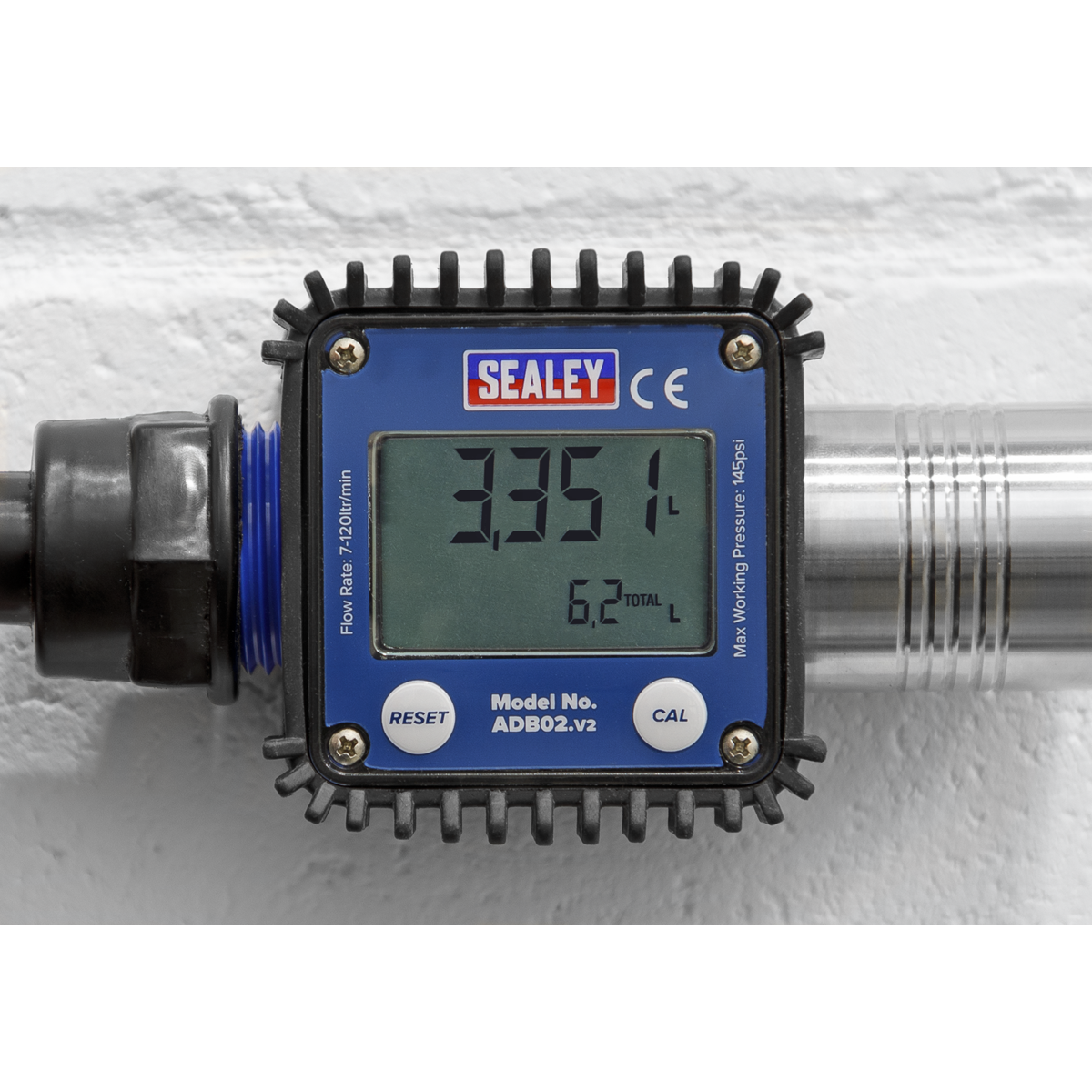 Sealey 145PSI AdBlue Digital Flow Meter LCD With Flow Rate Indication ADB02