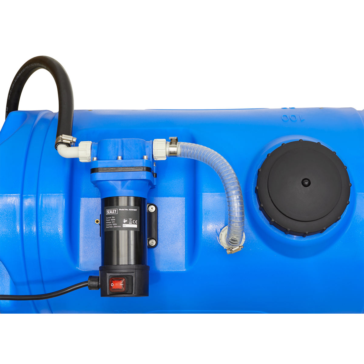 Sealey Portable AdBlue Tank With 4m Electric Cable & Clamps 100L 12V ADB100T