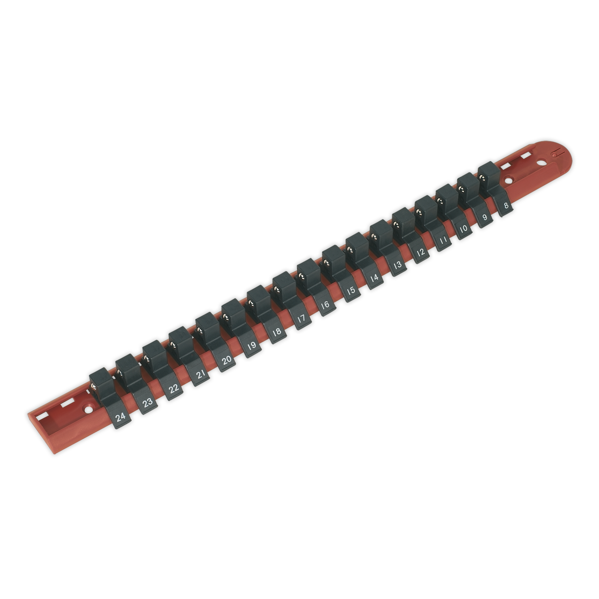 Sealey Socket Retaining Rail With 17 Clips 1/2" 8-24mm Square Drive AK1217