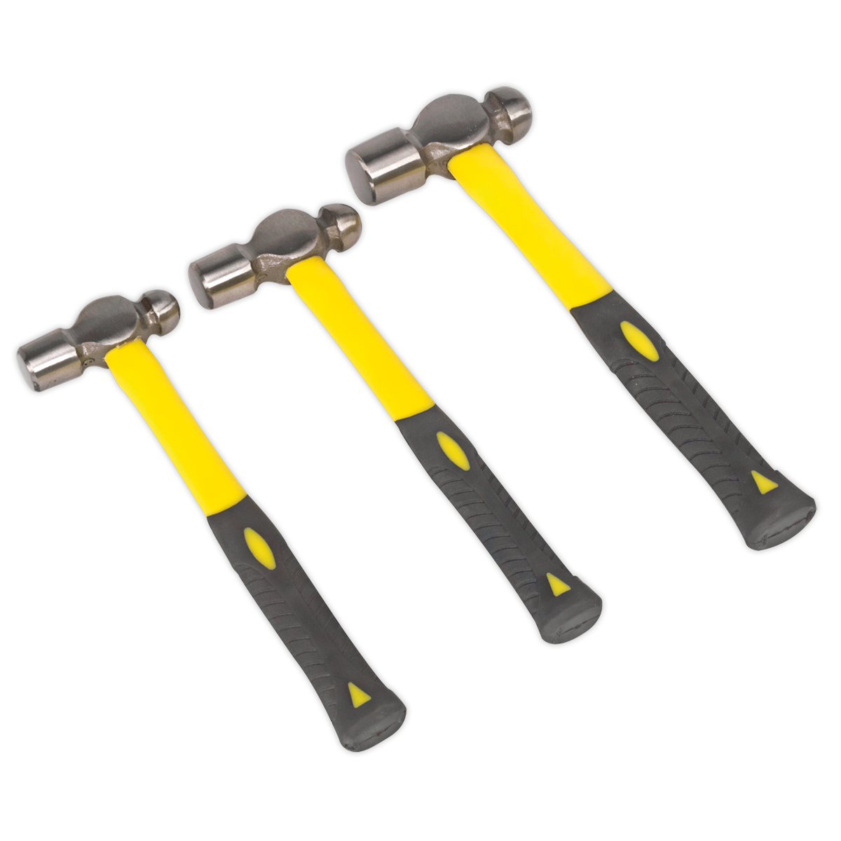 Sealey 3 Pieces Ball Pein Hammer Set With Fibreglass Shafts Professional AK2031