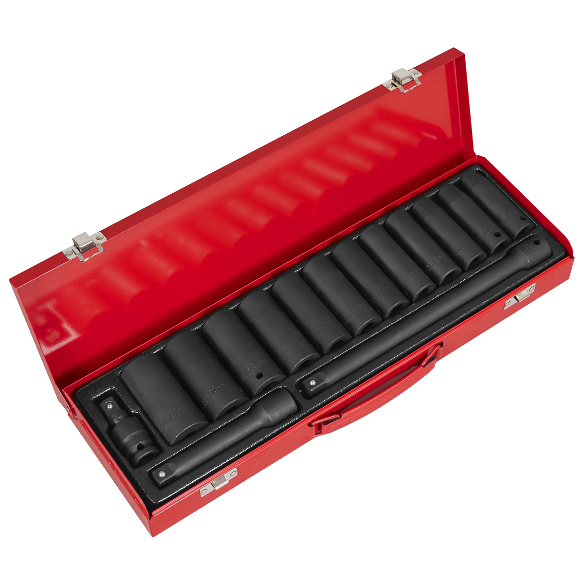 Sealey WallDrive Impact Socket Set 15 Pcs 1/2" Square Drive Deep Metric AK5815M