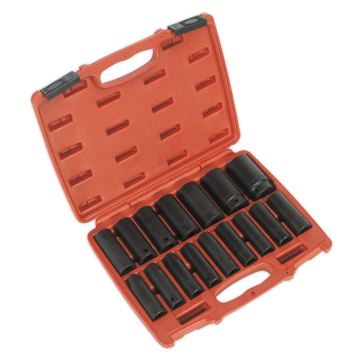 Sealey Impact Socket Set 16 Pieces 1/2" Square Drive Deep Metric AK5816M