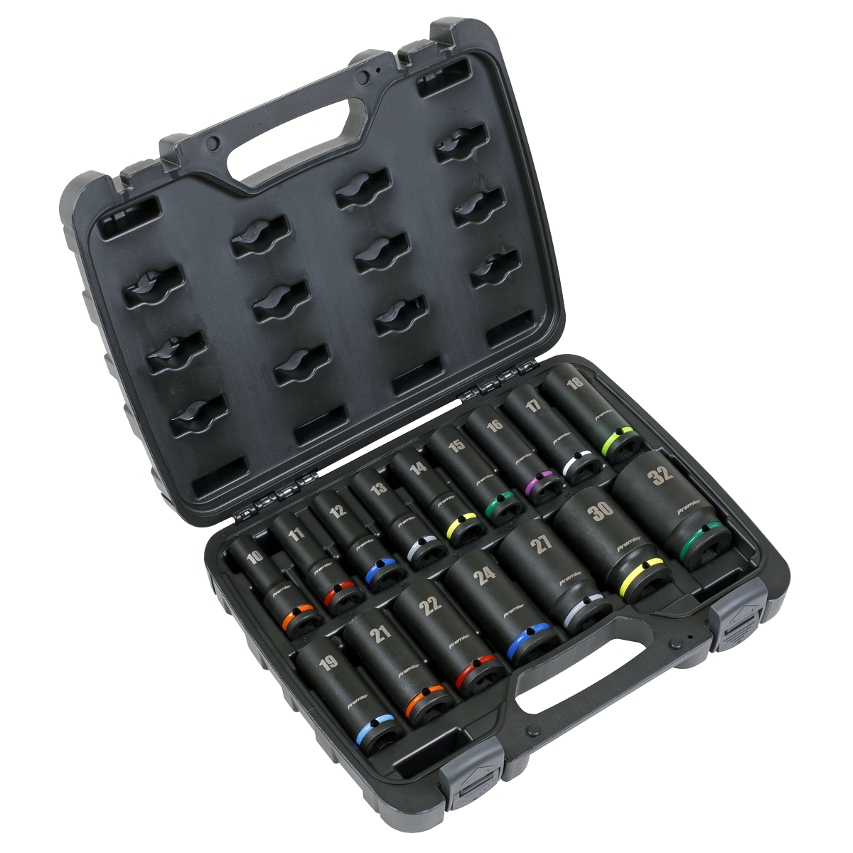 Sealey Impact Socket Set 16 Pieces 1/2" Square Drive Deep Metric AK5818M