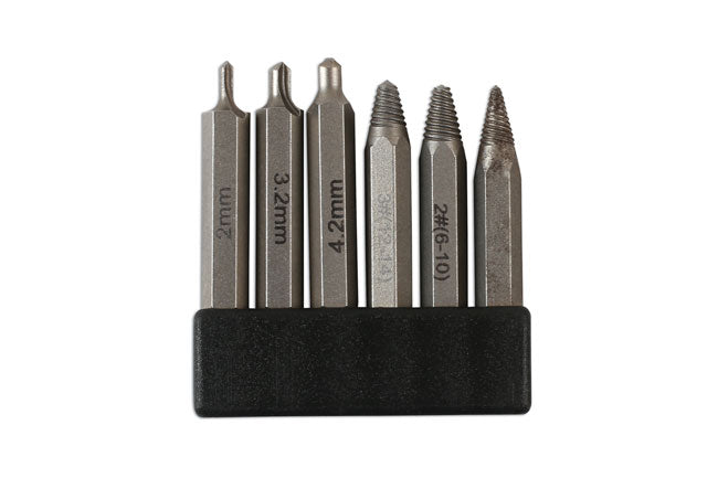 LASER 7292 6pc Screw Extractor & Drill Out Bit Set Hardened Steel Tool