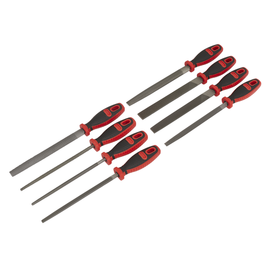 Sealey 200mm File & Rasp Set With Comfort Soft Grip Handles 8 Pieces Kit AK582