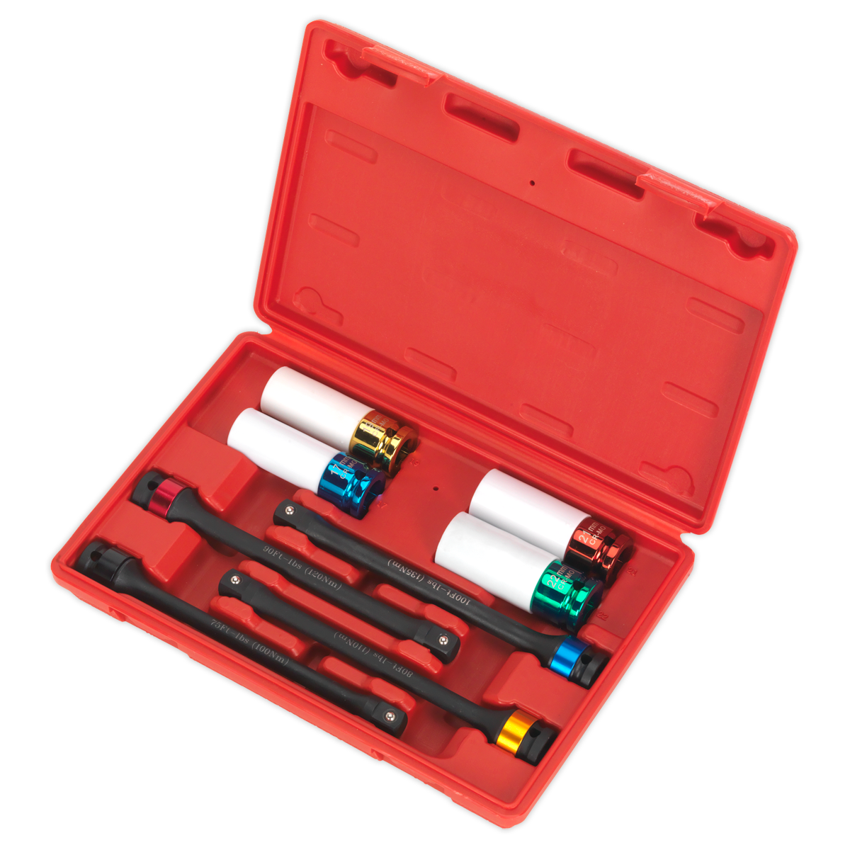 Sealey 8pc 1/2" Square Drive Torque Stick & Alloy Wheel Impact Socket Set AK2243