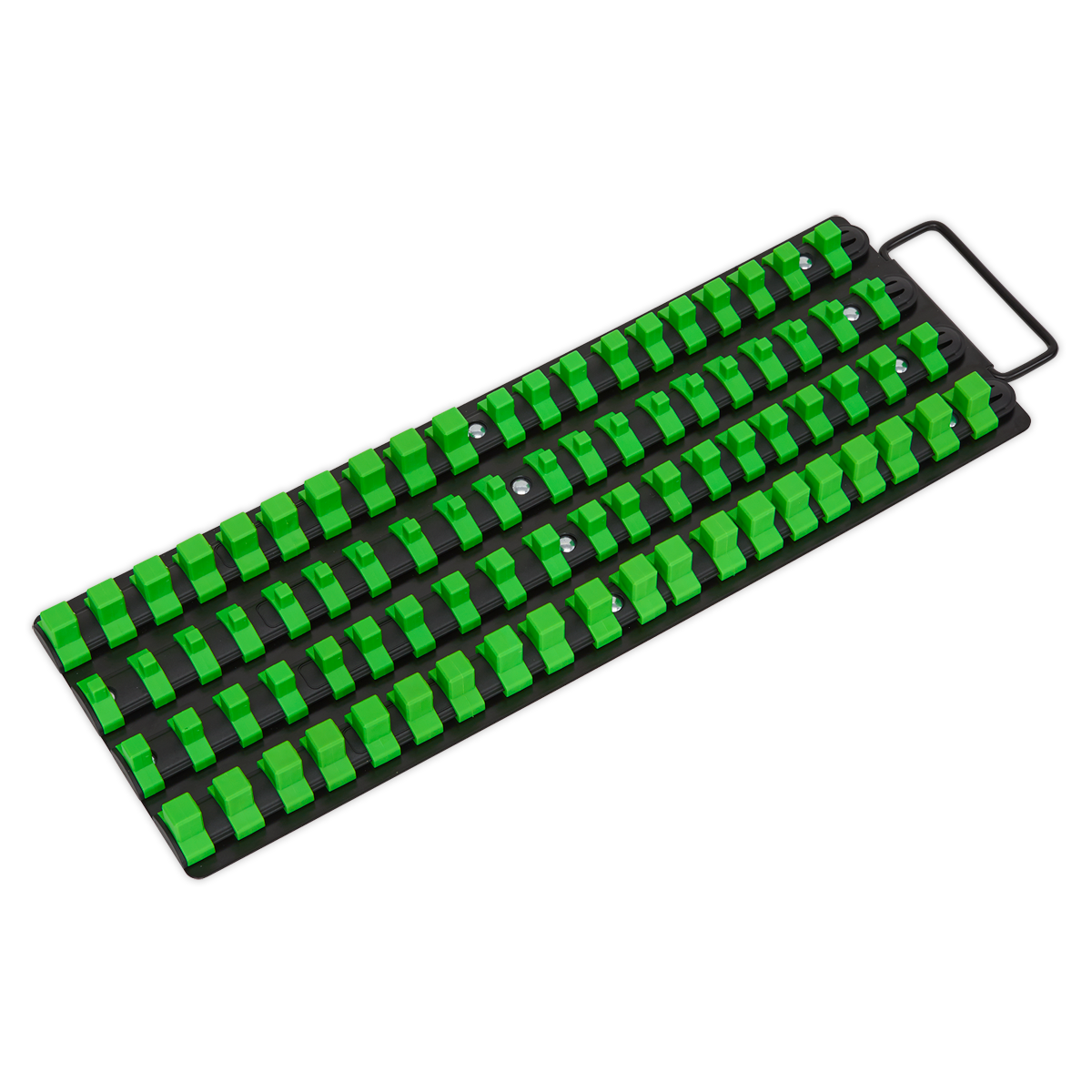 Sealey Socket Rail Tray Hi Vis Green 1/4" 3/8" 1/2" Square Drive AK27051HV