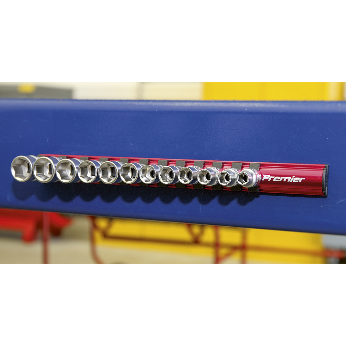 Sealey Socket Retaining Rail Magnetic 3/8" Square Drive 12 Clips AK27083