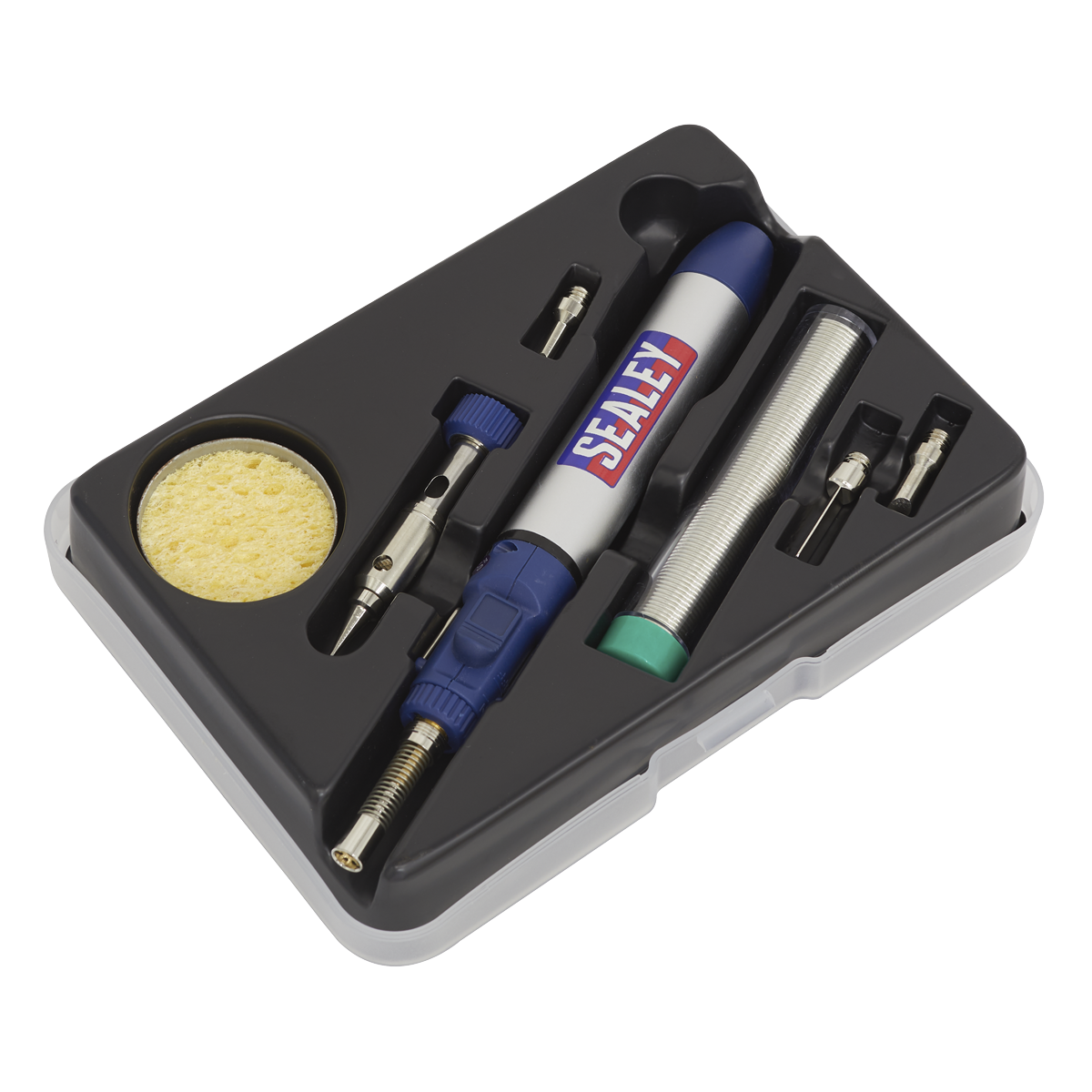 Sealey Micro Butane Torch Kit 10 Pieces Fitted With Retractable Stand AK2953