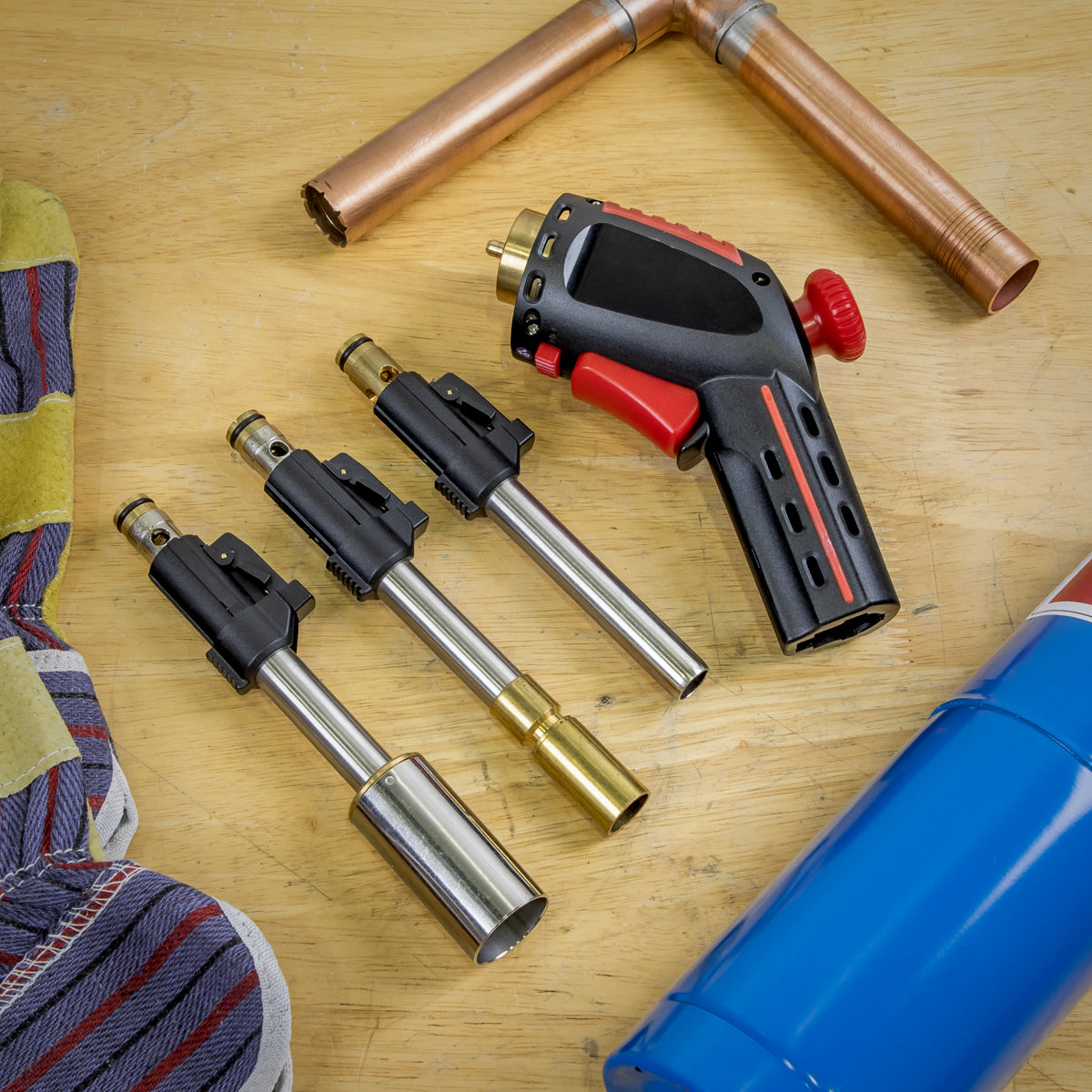 Premier Interchangeable Propane Torch Set 3-In-1 Interchangeable Tips AK2958