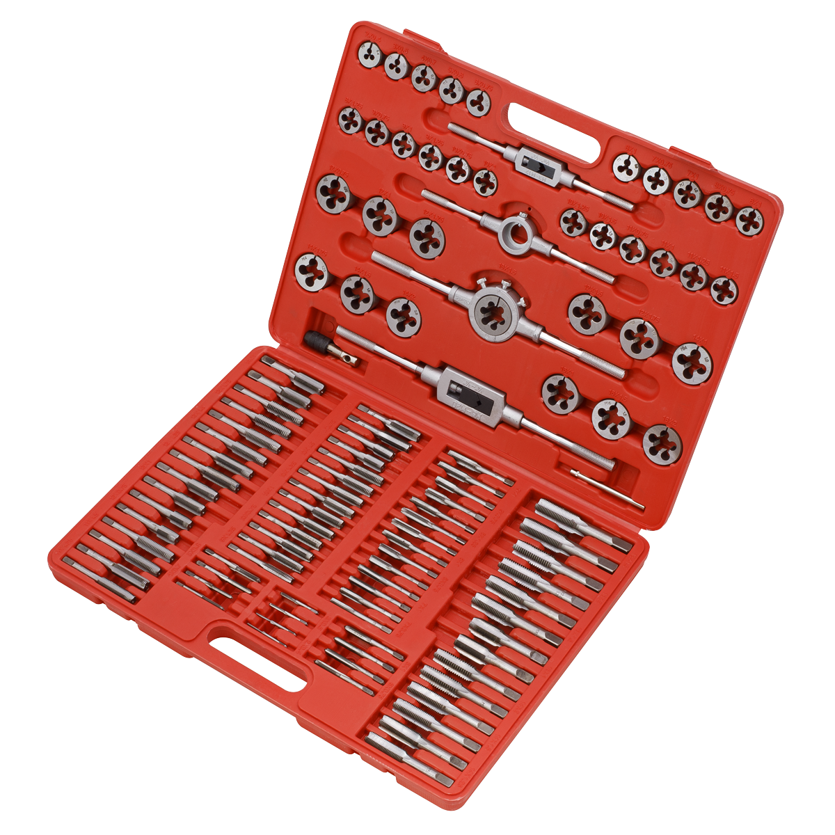 Sealey 110 Pieces Tap & Die Set Supplied Heavy Duty Storage Case Metric AK30110