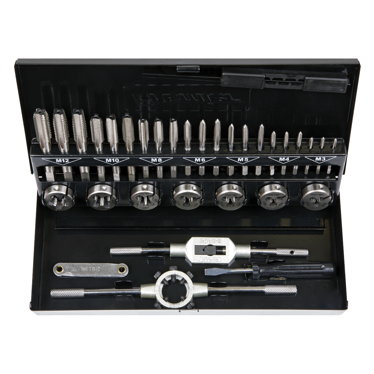 Sealey Tap & Die Set 32 Pieces Split Dies HSS 4341 - Metric Tool AK3015HSS
