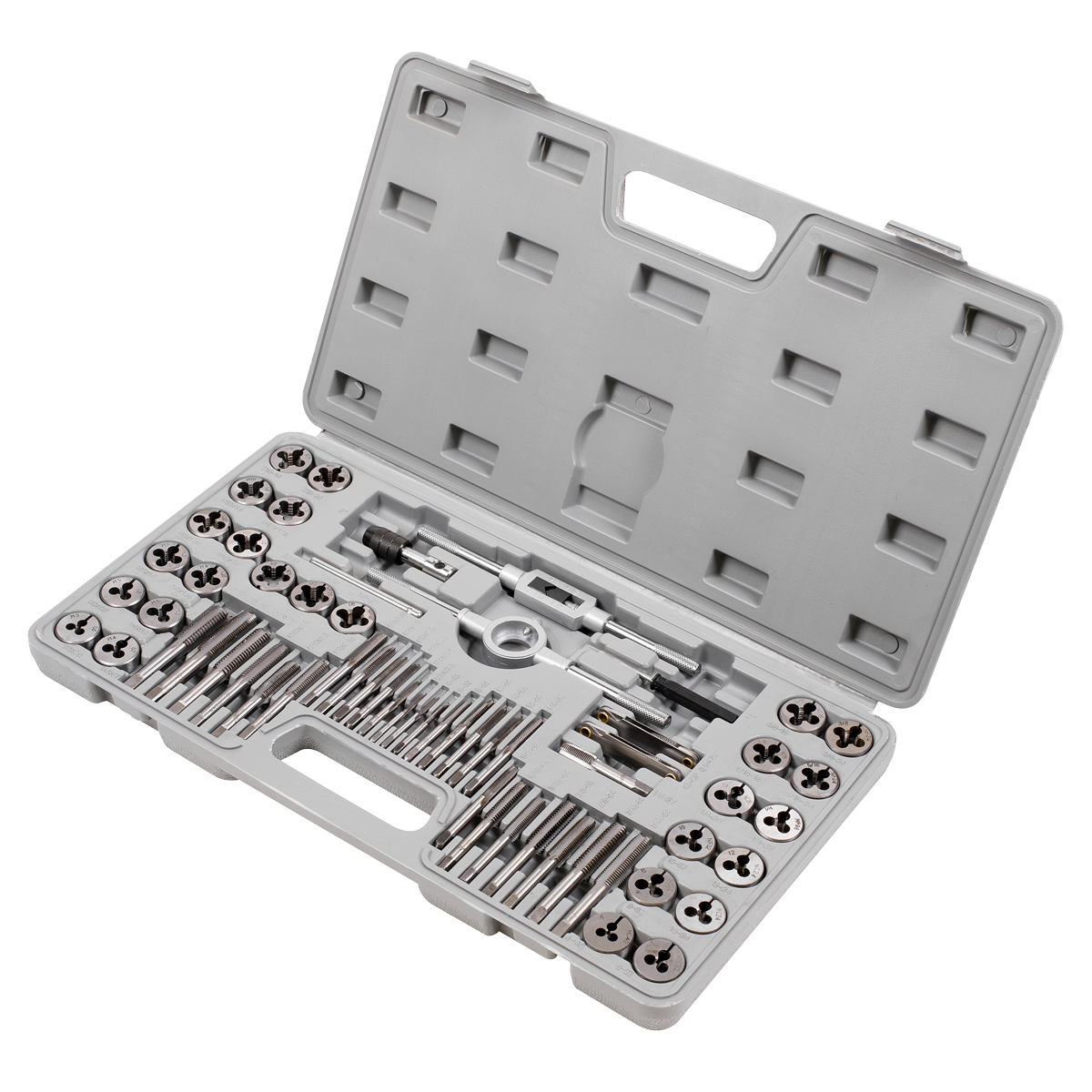 Sealey 60 Pieces Tap & Die Set With Machined Lead-Ins - Metric & Imperial AK3060