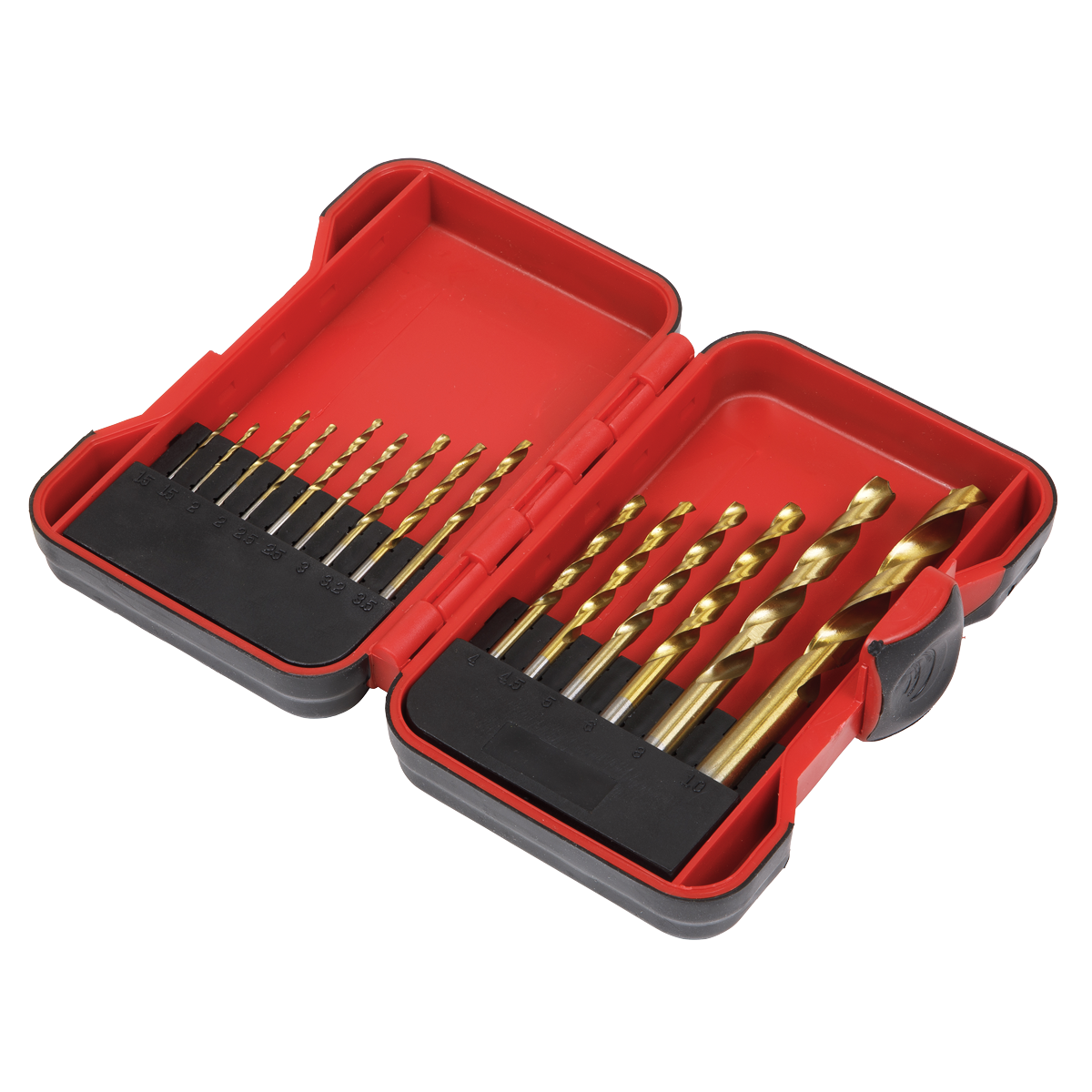 Sealey High Speed Steel Drill Bit Set Titanium Nitride Coated 15 Pcs AK3715HSS