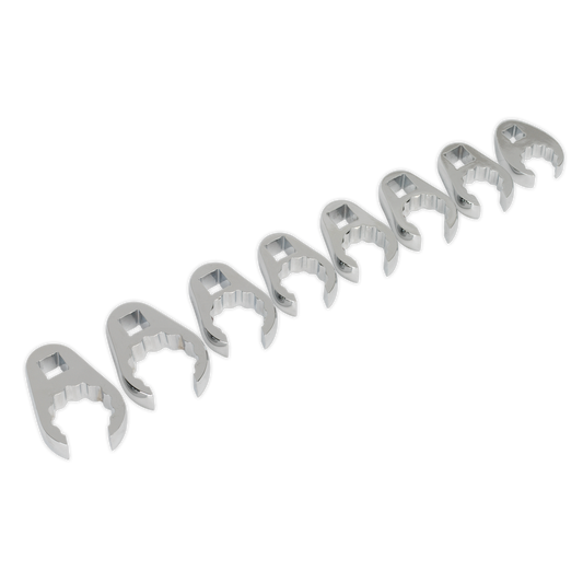 Sealey Crows Foot Spanner Set 8 Pieces 1/2" Square Drive - Metric AK5981