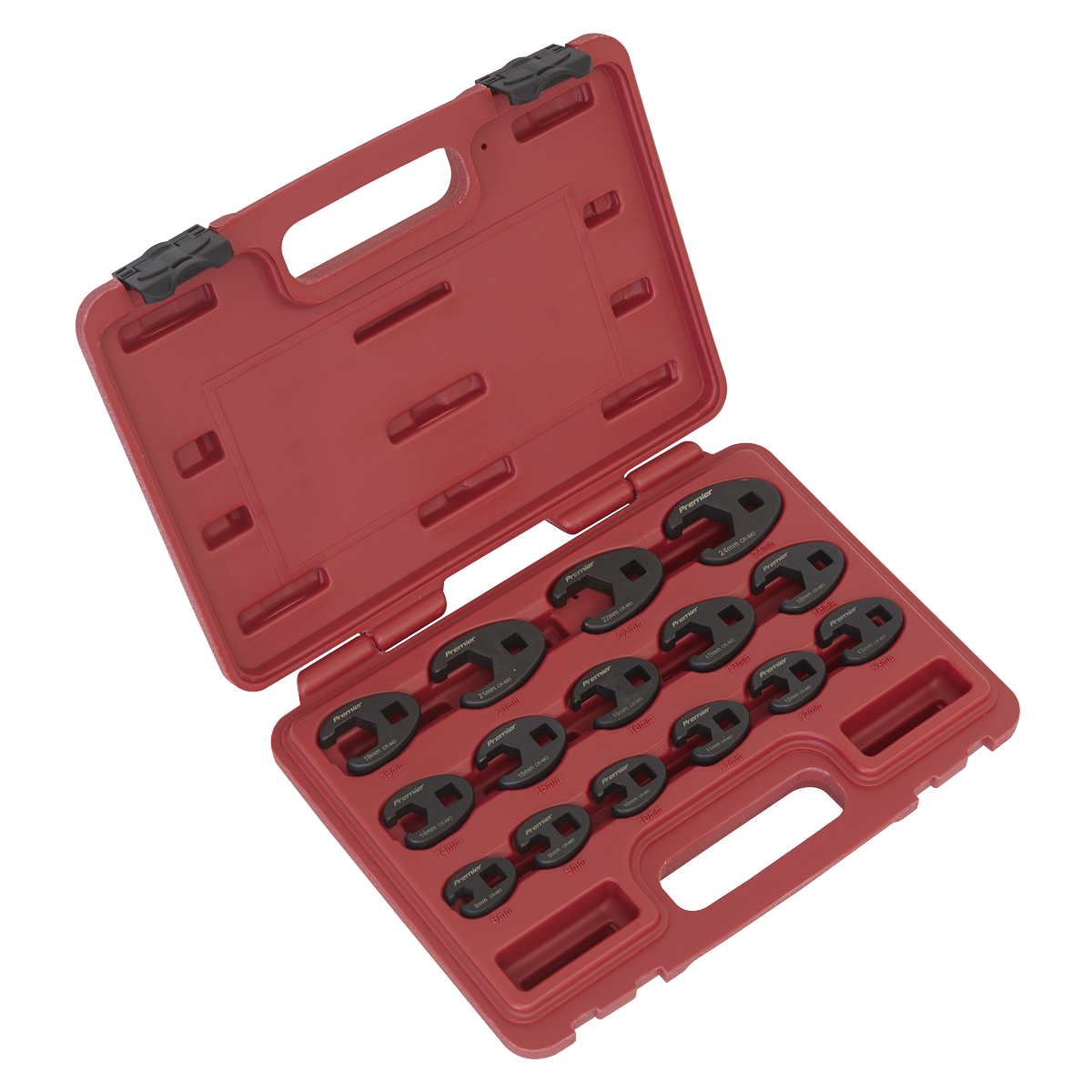 Sealey Crows Foot Spanner Set 15 Pieces 3/8" Square Drive - Metric AK5983
