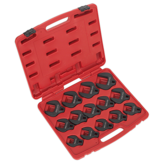 Sealey Crows Foot Spanner Set 14 Pieces 1/2" Square Drive Metric AK59831
