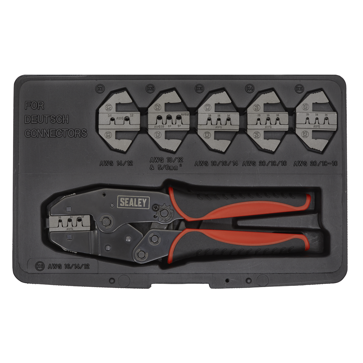 Sealey Deutsch Connector Plier Set With Ergonomic Handle 7 Pieces AK3870