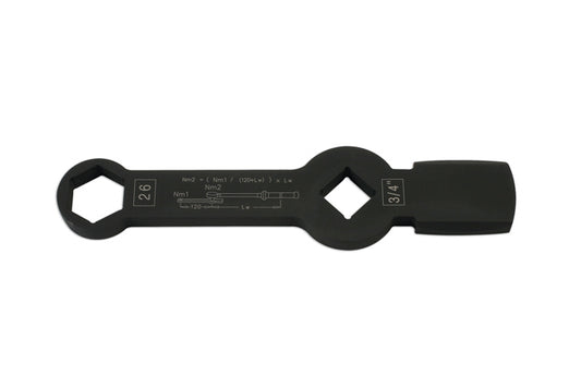 LASER 7342 HGV Brake Caliper Wrench 26mm 3/4" Drive Steel For DAF 105 106