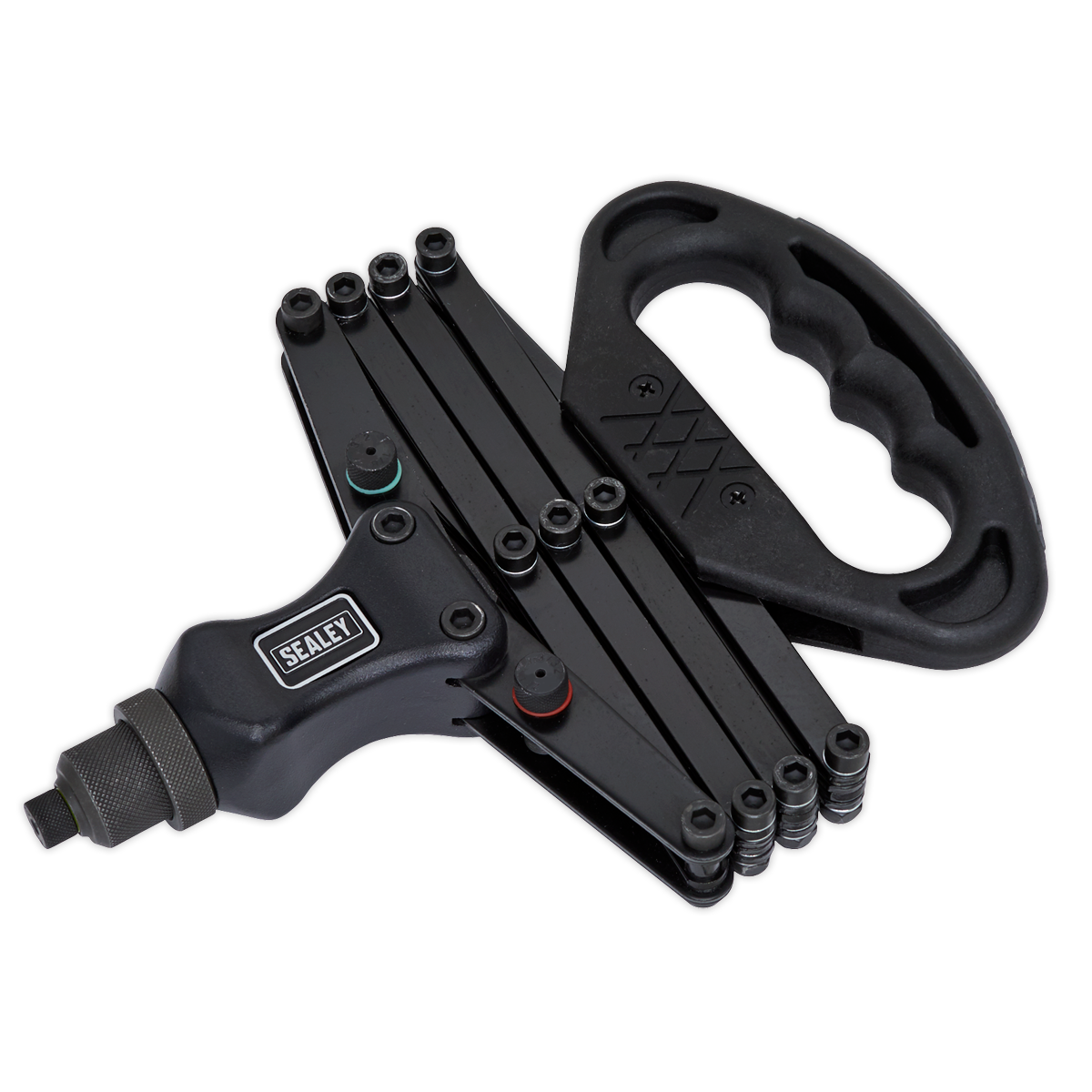 Sealey Lazy Tongs Riveter Aluminium Head With Steel Jaw Case Black AK399