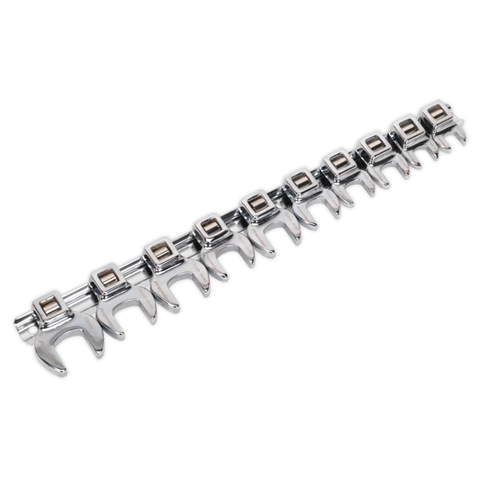 Sealey Crows Foot Open End Spanner Set 10 Pieces 3/8" Square Drive Metric AK5989