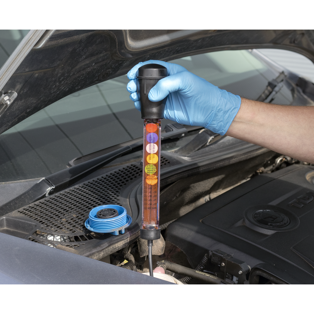 Sealey Ethylene Glycol Antifreeze Tester Hot & Cold Diagnose - Disc Type AK4120
