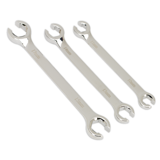 Sealey Flare Nut Spanner Set Chrome Vanadium Steel 3 Pieces Metric AK600