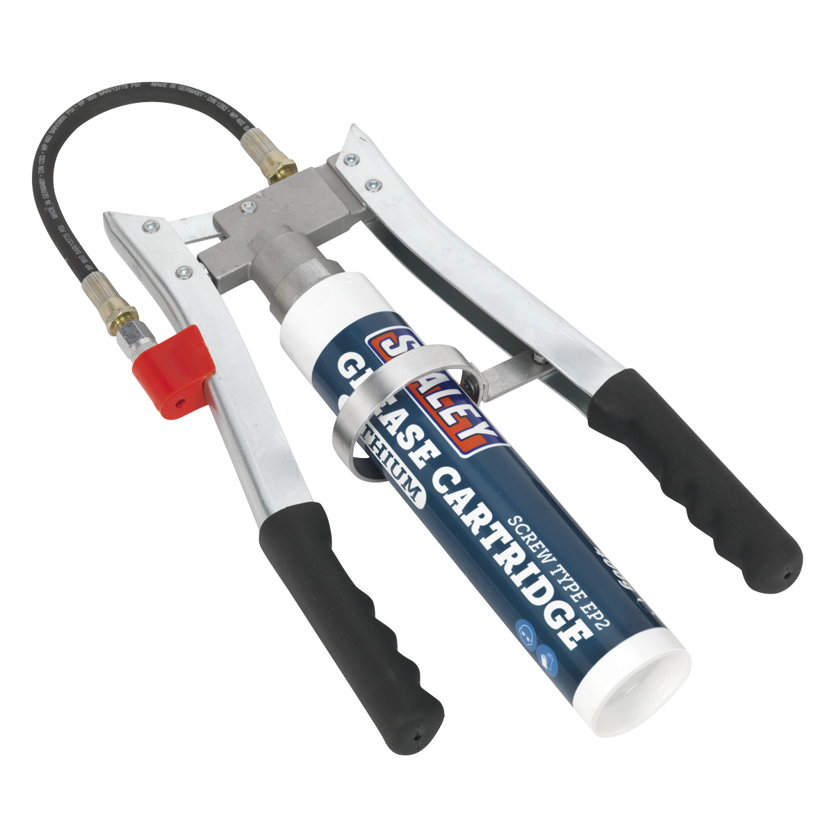 Sealey Double Lever Grease Gun With Rubber Ergonomic Grips 1/8" BSPT AK4403