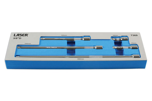 LASER 7369 Extension Bar Set 3/8" Drive EVA Tray Included 50-350mm 5pc