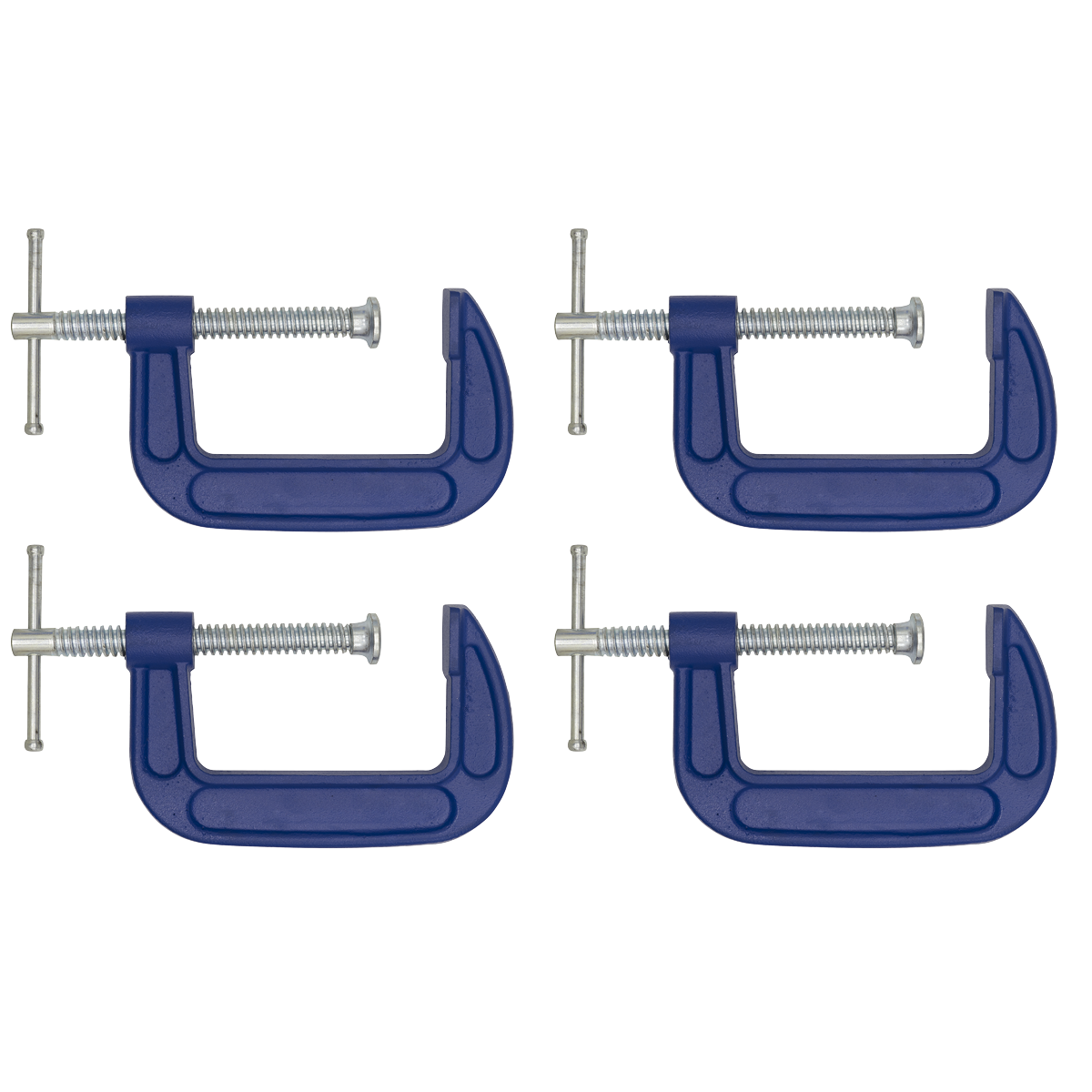 Sealey G-Clamp Fitted With Swivel Tip To Reduce Marking 75mm Pack of 4 AK60034