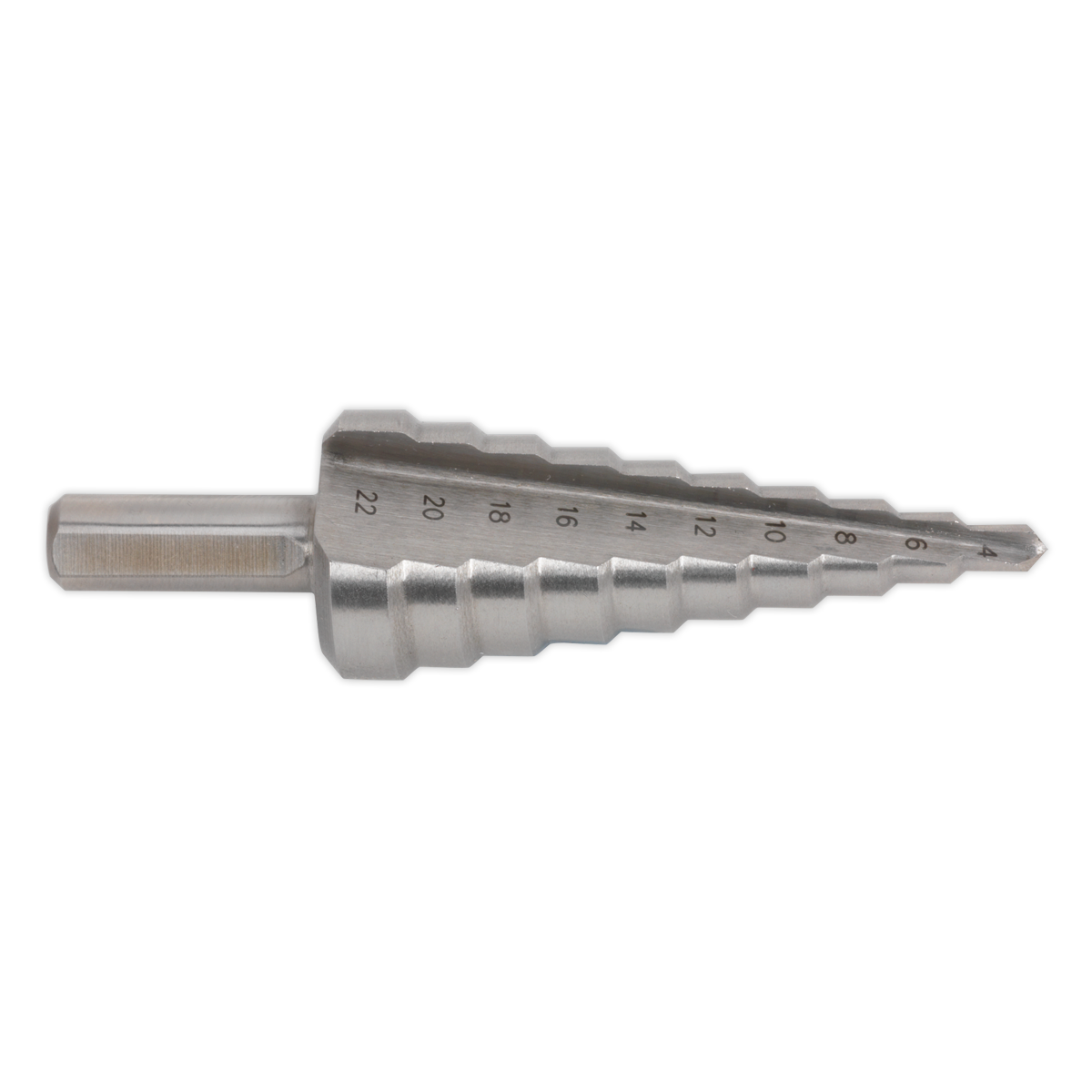 Sealey High-Speed M2 Double Straight Flute Step Drill 4-22mm Silver AK4722