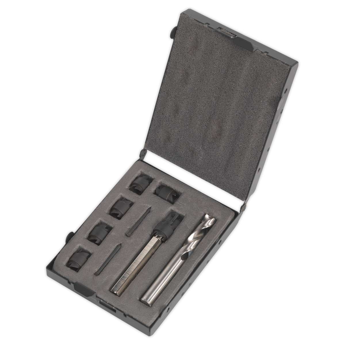 Sealey Spot Weld Cutter & Drill Set With Metal Storage Case 9 Pieces 10mm AK4730