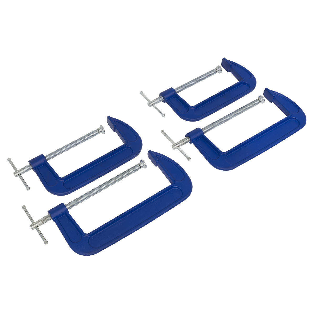 Sealey G-Clamp Set With Swivel Tip To Reduce Marking 4pc - 150mm/200mm AK6006SET