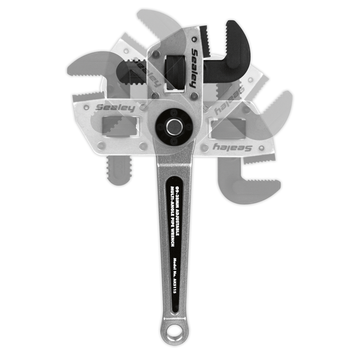 Sealey Adjustable Multi-Angle Pipe Wrench Ø9-38mm Chrome Molybdenum Head AK5115