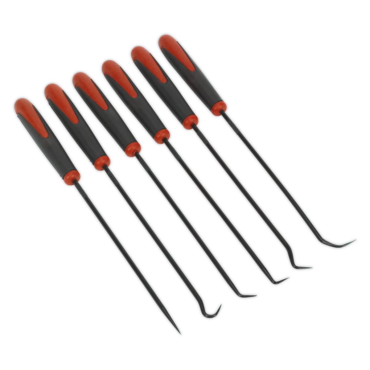 Sealey Pick & Hook Set 6 Pieces Extra-Long Black Finished Steel Shafts AK5215
