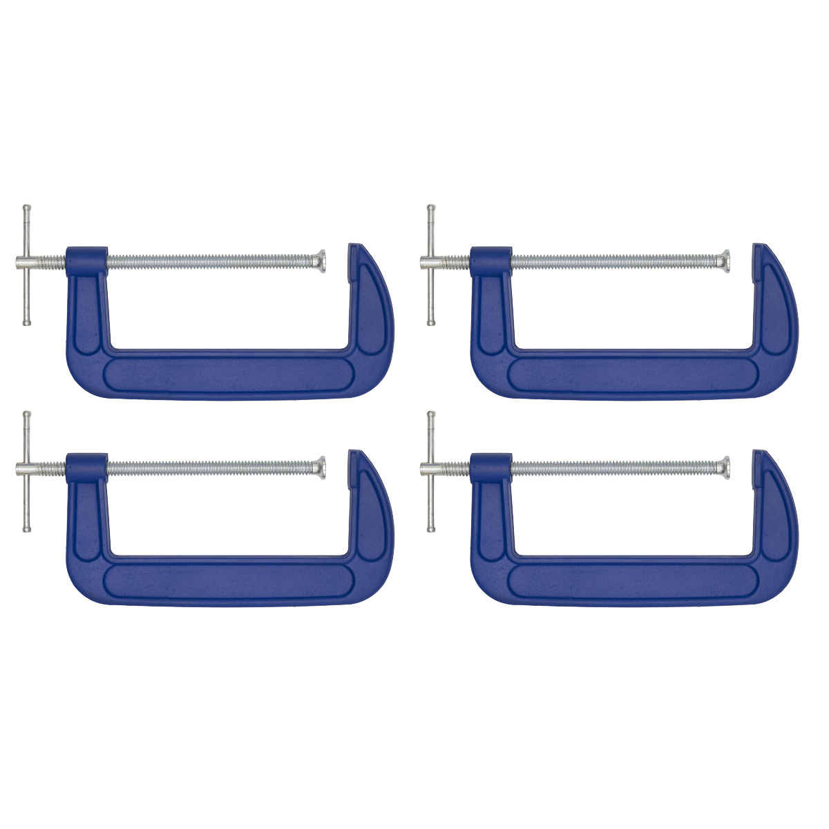 Sealey G-Clamp Fitted With Swivel Tip To Reduce Marking 200mm Pack of 4 AK60084