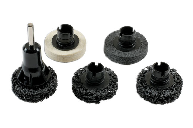 LASER 7411 Surface Cleaner Set 6 Pcs Drill Driven 2" Inch Pad Corrosion Removal