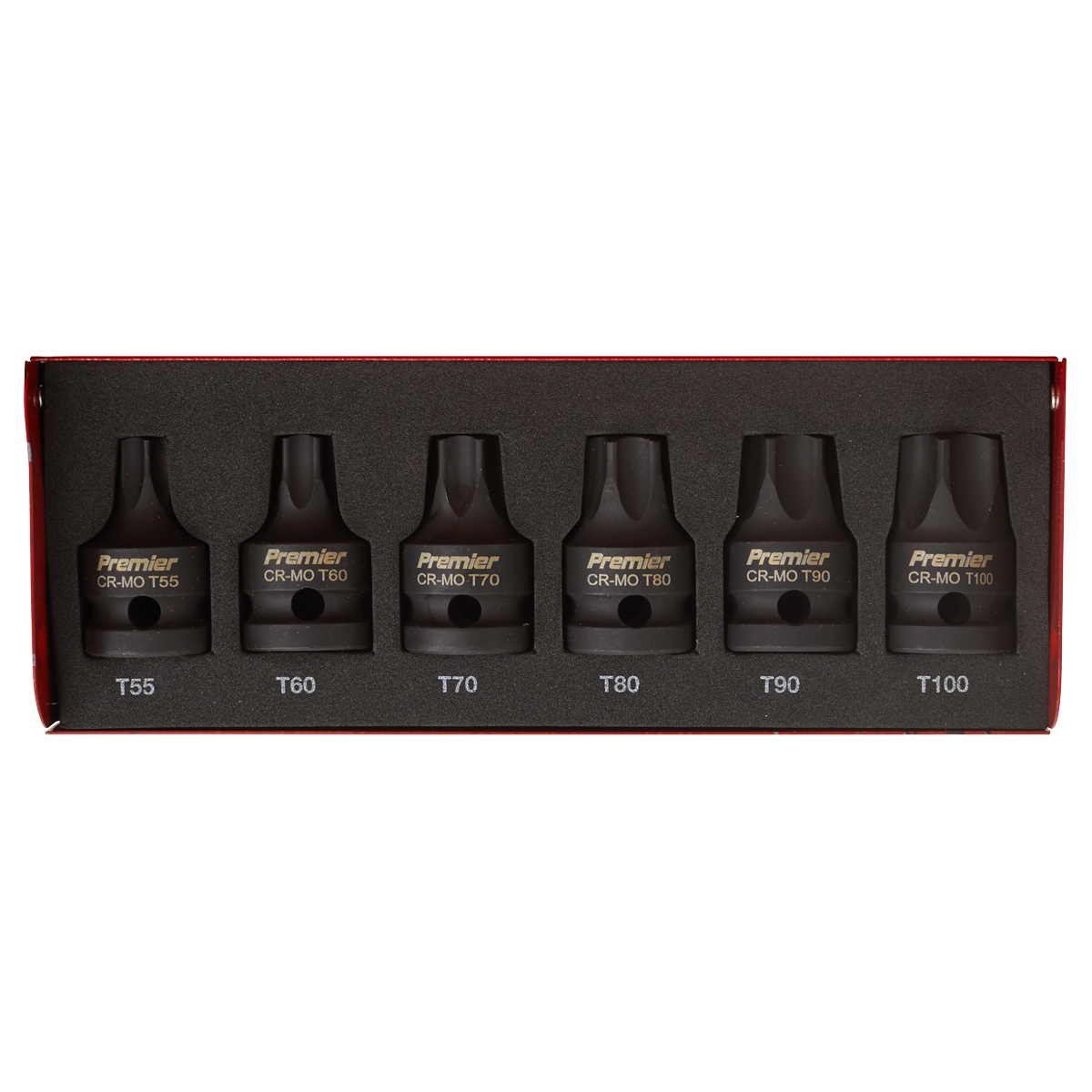 Sealey Impact TRX-Star Socket Bit Set 6 Pieces 1/2" Square Drive Black AK5607