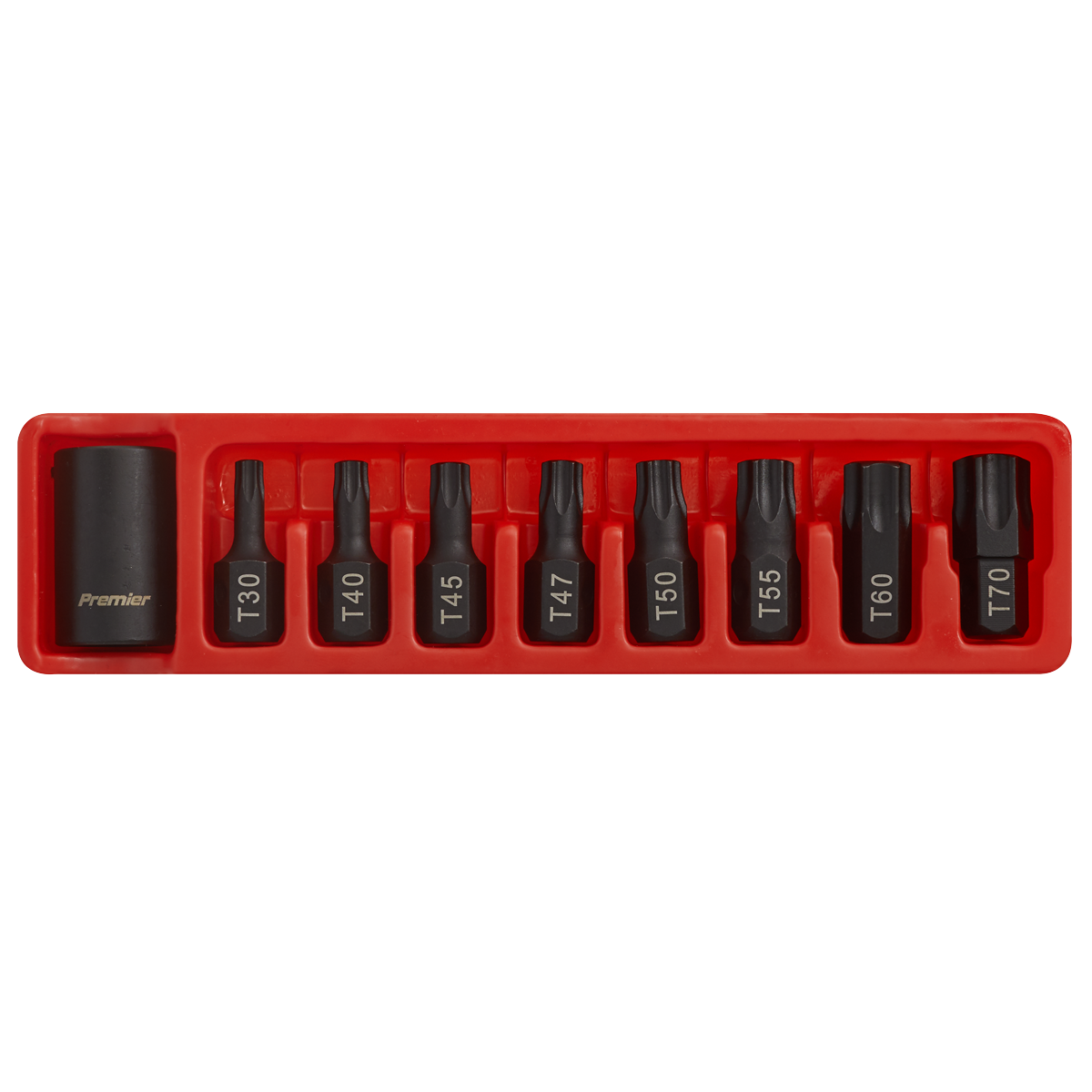 Sealey Impact TRX-Star Bit & Holder Set 9 Pieces 1/2" Square Drive Tool AK5610