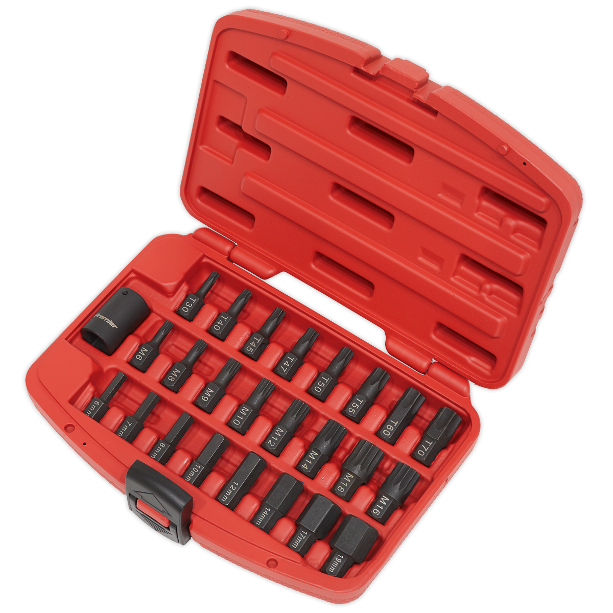 Sealey Impact TRX-Star Hex Spline Bit Set 25 Pieces 1/2" Square Drive AK5612
