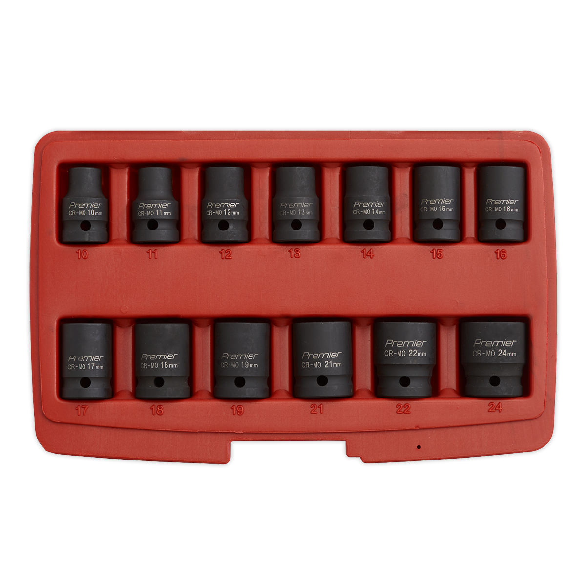 Sealey Impact Socket Set 13 Pieces 1/2" Square Drive Total Drive AK5613TD