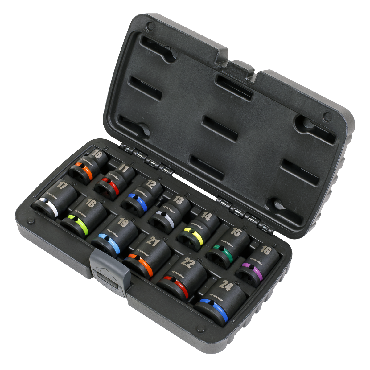 Sealey Impact Socket Set 13 Pieces 1/2" Square Drive Metric Black AK5617M