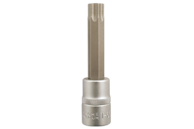 LASER 2112 Screwdriver T60 Torx Star Bit 1/2" Drive 100mm Lenght CRV Steel