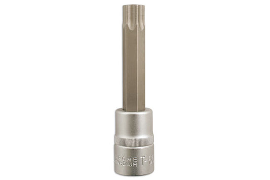 LASER 2112 Screwdriver T60 Torx Star Bit 1/2" Drive 100mm Lenght CRV Steel