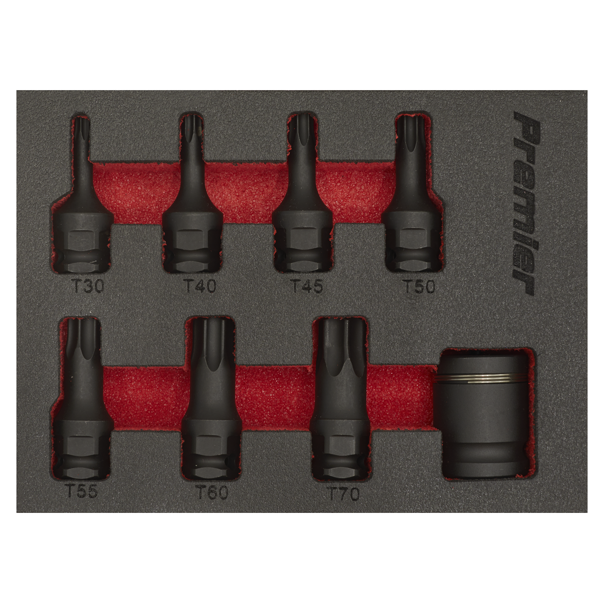 Sealey 3/8" Square Drive Impact TRX-Star Socket Bit Set 8 Pieces Black AK5621