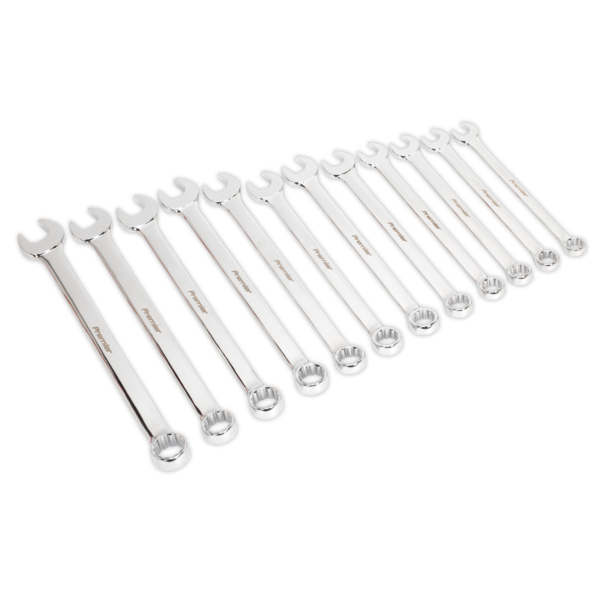 Sealey Combi Spanner Set Jumbo 12 Pieces Chrome Vanadium Steel Metric AK6082