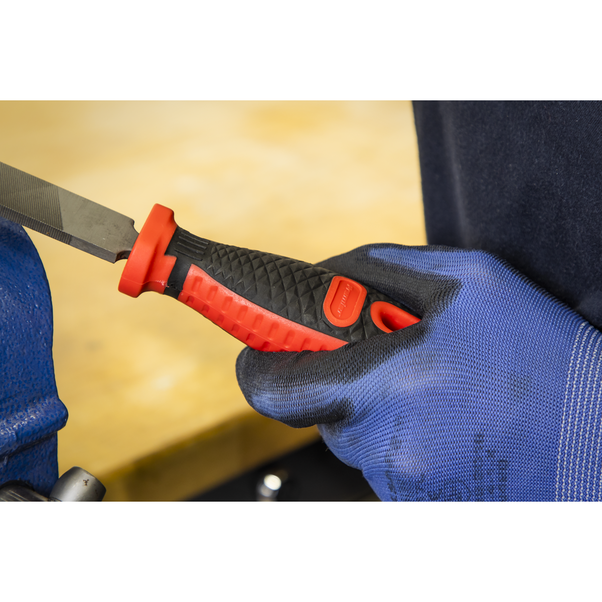 Sealey Flat Engineers File With Comfort Grip Handle & Hanging Hole 200mm AK5735